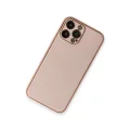 BUĞZ İphone 13 Pro Kılıf Coco Deri Silikon Kapak - Pembe