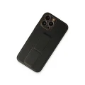 BUĞZ İphone 13 Pro Kılıf Coco Deri Standlı Kapak - Siyah