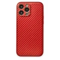 BUĞZ İphone 13 Pro Kılıf Coco Karbon Silikon - Kırmızı