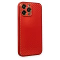 BUĞZ İphone 13 Pro Kılıf Coco Karbon Silikon - Kırmızı