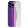 BUĞZ İphone 13 Pro Kılıf Ebruli Lansman Silikon - Mor-beyaz