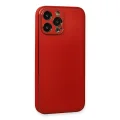 BUĞZ İphone 13 Pro Max Kılıf Coco Deri Silikon Kapak - Kırmızı