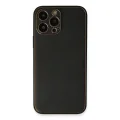 BUĞZ İphone 13 Pro Max Kılıf Coco Deri Silikon Kapak - Siyah