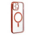 BUĞZ İphone 13 Pro Max Kılıf Magneticsafe Lazer Silikon - Kırmızı