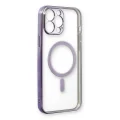 BUĞZ İphone 13 Pro Max Kılıf Magneticsafe Lazer Silikon - Mor