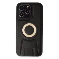 BUĞZ İphone 13 Pro Max Kılıf Merkür Magneticsafe Standlı Kapak - Siyah