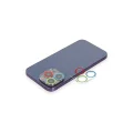 BUĞZ İphone 13 Pro Renkli Kamera Lens Koruma Cam - Mavi-yeşil