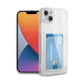 BUĞZ İphone 14 Kılıf Kart Şeffaf Silikon - Şeffaf