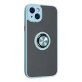 BUĞZ İphone 14 Kılıf Montreal Yüzüklü Silikon Kapak - Buz Mavi