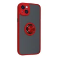 BUĞZ İphone 14 Kılıf Montreal Yüzüklü Silikon Kapak - Kırmızı