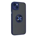 BUĞZ İphone 14 Kılıf Montreal Yüzüklü Silikon Kapak - Lacivert