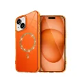 BUĞZ İphone 14 Live Diamond Magsafe Kapak - Turuncu