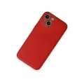 BUĞZ İphone 14 Plus Kılıf Coco Deri Silikon Kapak - Kırmızı