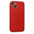 BUĞZ İphone 14 Plus Kılıf Coco Deri Silikon Kapak - Kırmızı