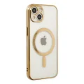 BUĞZ İphone 14 Plus Kılıf Magneticsafe Lazer Silikon - Gold