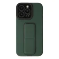 BUĞZ İphone 14 Pro Kılıf Mega Standlı Silikon - Yeşil