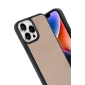 BUĞZ İphone 14 Pro Max Kılıf Aras Deri Kapak - Pudra