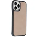 BUĞZ İphone 14 Pro Max Kılıf Aras Deri Kapak - Pudra