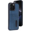 BUĞZ İphone 14 Pro Max Kılıf Sara Kartvizitli Deri Kılıf - Lacivert