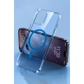 BUĞZ İphone 14 Pro Max Kılıf Tron Şeffaf Magsafe Kapak - Mavi