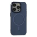 BUĞZ İphone 15 Pro Kılıf Anka Pc Magneticsafe Sert Metal Kapak - Lacivert