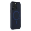 BUĞZ İphone 15 Pro Kılıf Lodos Magneticsafe Mat Kapak - Mavi