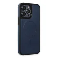 BUĞZ İphone 15 Pro Kılıf Ozzi Magsafe Deri Kapak - Lacivert