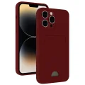 BUĞZ İphone 15 Pro Max Kılıf Kelvin Kartvizitli Silikon - Bordo