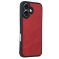 BUĞZ İphone 16 Kılıf Aras Deri Kapak - Kırmızı