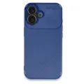 BUĞZ İphone 16 Kılıf Auto Focus Karbon Kapak - Lacivert
