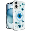 BUĞZ İphone 16 Kılıf Daisy Simli Magsafe Kapak - Mavi