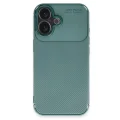 BUĞZ İphone 16 Plus Kılıf Auto Focus Karbon Kapak - Koyu Yeşil
