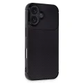 BUĞZ İphone 16 Plus Kılıf Auto Focus Karbon Kapak - Siyah