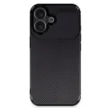 BUĞZ İphone 16 Plus Kılıf Auto Focus Karbon Kapak - Siyah