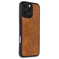 BUĞZ İphone 16 Pro Kılıf Aras Deri Kapak - Taba