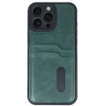BUĞZ İphone 16 Pro Kılıf Sara Kartvizitli Deri Kılıf - Koyu Yeşil
