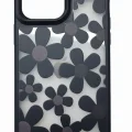 BUĞZ iPhone 16 Pro Max Çiçekli Kılıf Bağlama Aparatlı Siyah