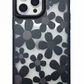 BUĞZ iPhone 16 Pro Max Çiçekli Kılıf Bağlama Aparatlı Siyah