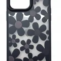BUĞZ iPhone 16 Pro Max Çiçekli Kılıf Bağlama Aparatlı Siyah