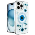 BUĞZ İphone 16 Pro Max Kılıf Daisy Simli Magsafe Kapak - Mavi