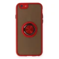 BUĞZ İphone 6 Kılıf Montreal Yüzüklü Silikon Kapak - Kırmızı