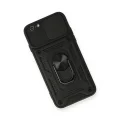 BUĞZ İphone 6 Kılıf Pars Lens Yüzüklü Silikon - Siyah