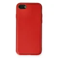 BUĞZ İphone 7 Kılıf Coco Deri Silikon Kapak - Kırmızı