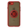BUĞZ İphone 7 Kılıf Montreal Yüzüklü Silikon Kapak - Kırmızı