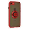 BUĞZ İphone 7 Kılıf Montreal Yüzüklü Silikon Kapak - Kırmızı