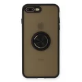 BUĞZ İphone 7 Plus Kılıf Montreal Yüzüklü Silikon Kapak - Siyah