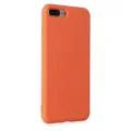 BUĞZ İphone 7 Plus Kılıf Nano İçi Kadife Silikon - Turuncu