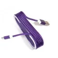 BUĞZ iPhone Örgü Şeklinde Renkli Çelik Şarj Data Kablosu - Mor
