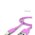 BUĞZ iPhone Şarj Data Kablosu - Pembe