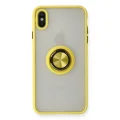 BUĞZ İphone X Kılıf Montreal Yüzüklü Silikon Kapak - Sarı